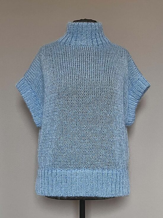 Veste ar augstu apkakli - Light jeans blue,  XS - M