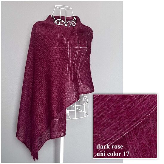 Mohēras šalle - #17 Dark rose