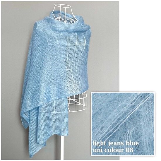 Mohēras šalle - #08 Light jeans blue