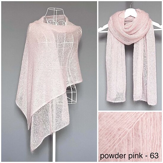 Mohēras šalle - #63 Powder pink