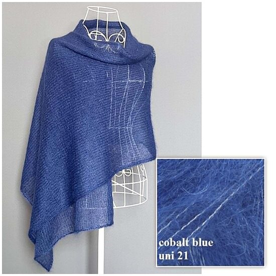 Mohēras šalle - #21 Cobalt blue